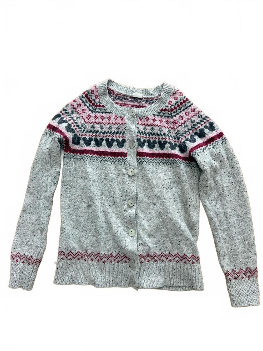 Disney Fair Isle Mickey Mouse Wool Cardigan Sweater Cottagecore Kids Medium M